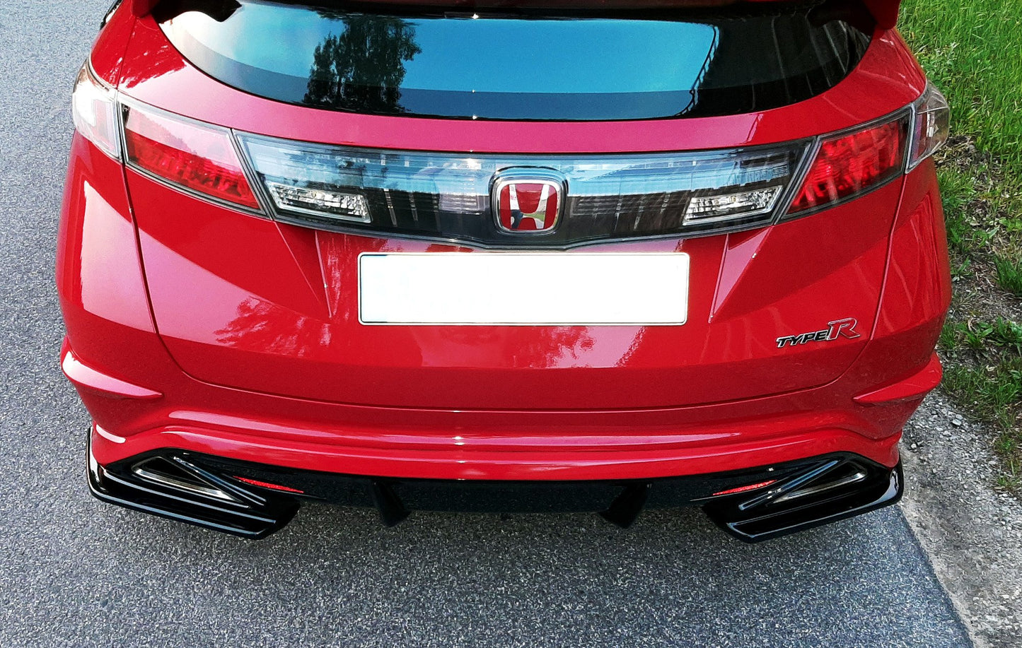 Heck Ansatz Flaps Diffusor für HONDA CIVIC VIII TYPE-R GP schwarz matt