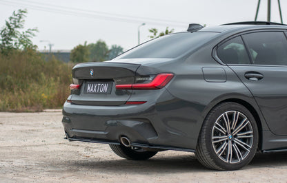 Mittlerer Diffusor Heck Ansatz für BMW 3er G20 M Paket schwarz Hochglanz