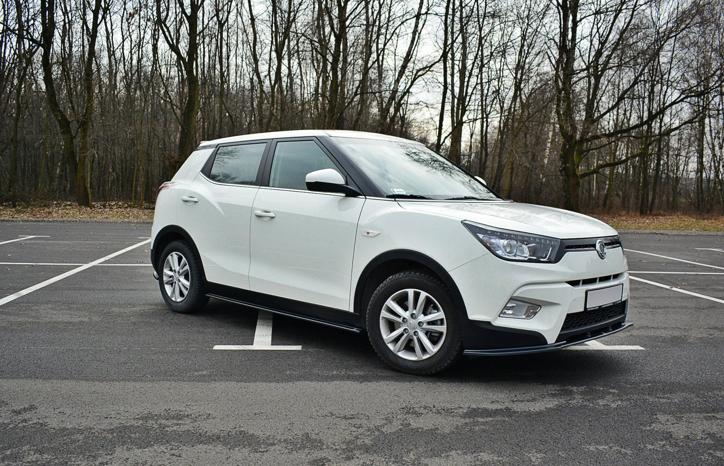 Seitenschweller Ansatz für SSANGYONG TIVOLI schwarz Hochglanz