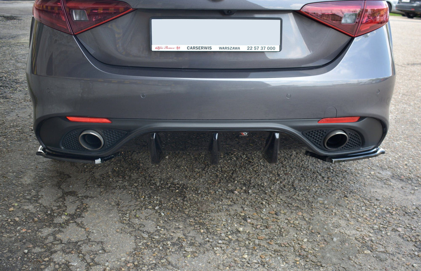 Diffusor Heck Ansatz für ALFA ROMEO GIULIA VELOCE schwarz matt