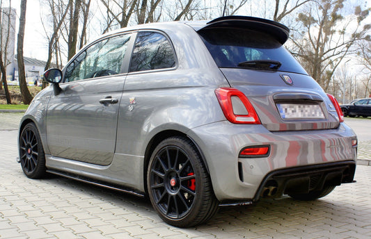 Heck Ansatz Flaps Diffusor für FIAT 500 ABARTH MK1 FACELIFT schwarz matt