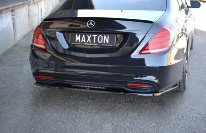 Mittlerer Diffusor Heck Ansatz für Mercedes S-KLASSE AMG-LINE W222 schwarz Hochglanz