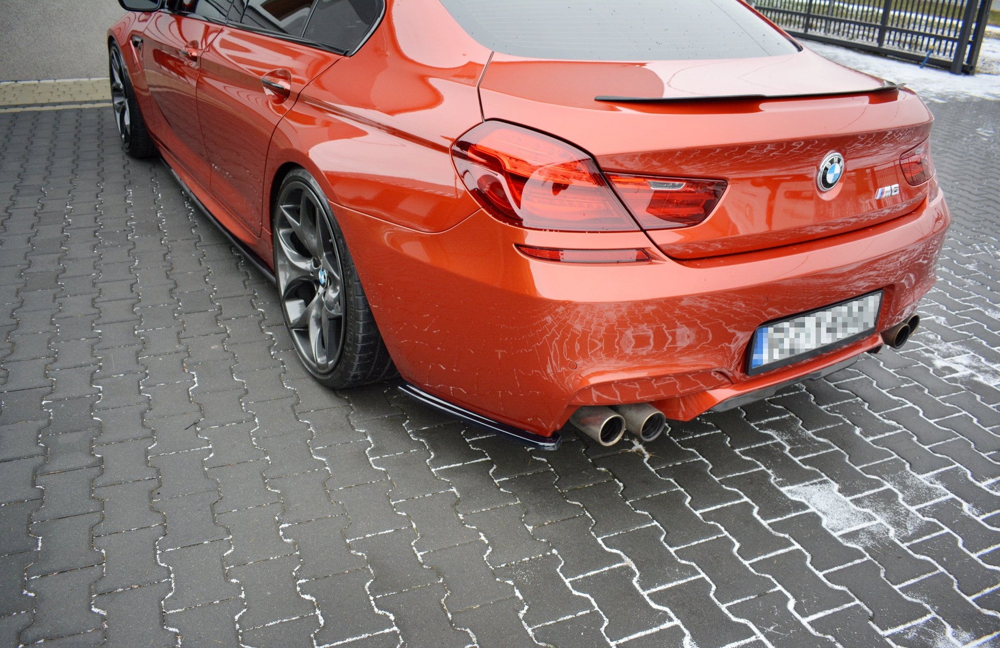 Heck Ansatz Flaps Diffusor für BMW M6 GRAN COUPÉ schwarz Hochglanz