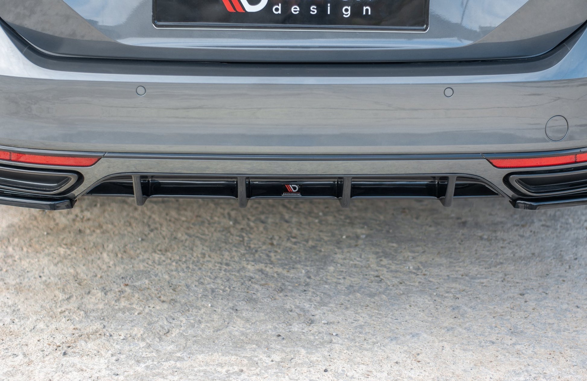 Diffusor Heck Ansatz für Volkswagen Passat R-Line B8 Carbon Look