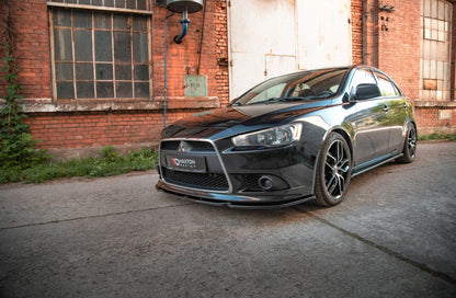 Front Ansatz für Mitsubishi Lancer Sportback Mk8 schwarz Hochglanz