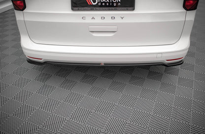Mittlerer Diffusor Heck Ansatz für Volkswagen Caddy Mk5 schwarz Hochglanz