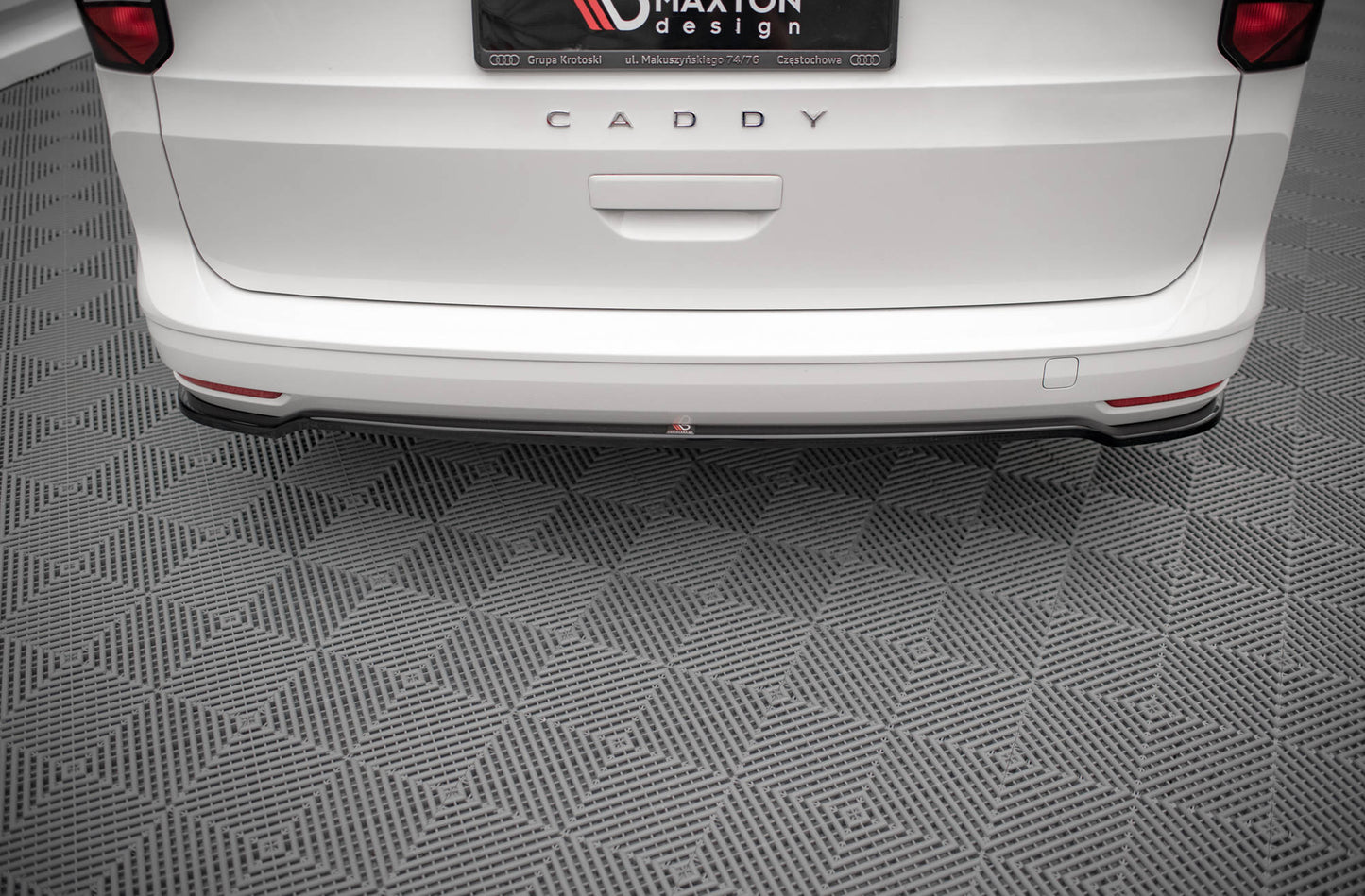 Mittlerer Diffusor Heck Ansatz für Volkswagen Caddy Mk5 schwarz matt