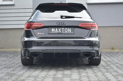 Diffusor Heck Ansatz für Audi RS3 8V FL Sportback schwarz matt