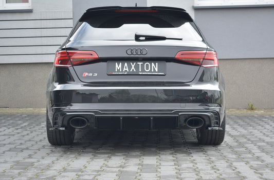 Diffusor Heck Ansatz für Audi RS3 8V FL Sportback schwarz matt