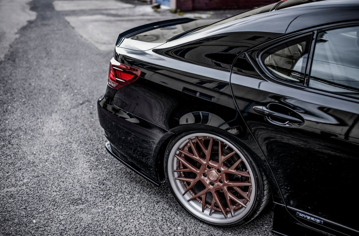 Mittlerer Diffusor Heck Ansatz DTM Look für Lexus LS Mk4 Facelift schwarz matt