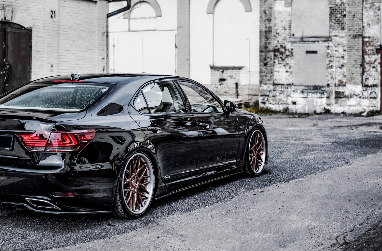 Seitenschweller Ansatz für Lexus LS Long Wheelbase Mk4 Facelift schwarz matt