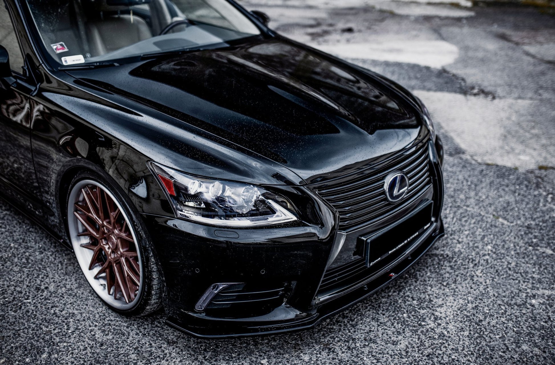 Front Ansatz für Lexus LS Mk4 Facelift schwarz Hochglanz
