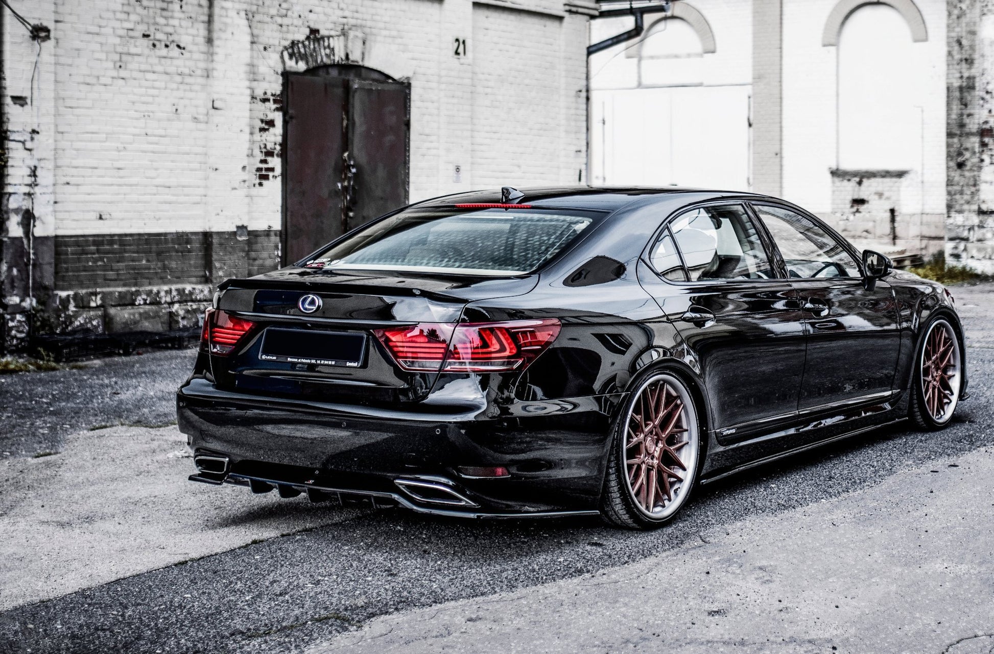Mittlerer Diffusor Heck Ansatz DTM Look für Lexus LS Mk4 Facelift Carbon Look