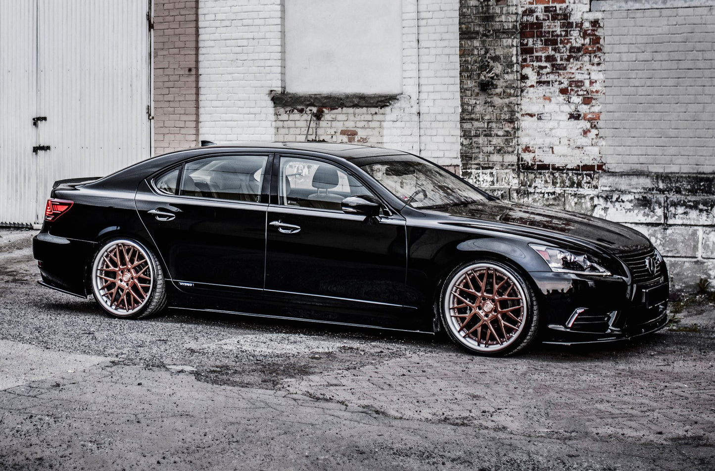 Seitenschweller Ansatz für Lexus LS Long Wheelbase Mk4 Facelift schwarz matt