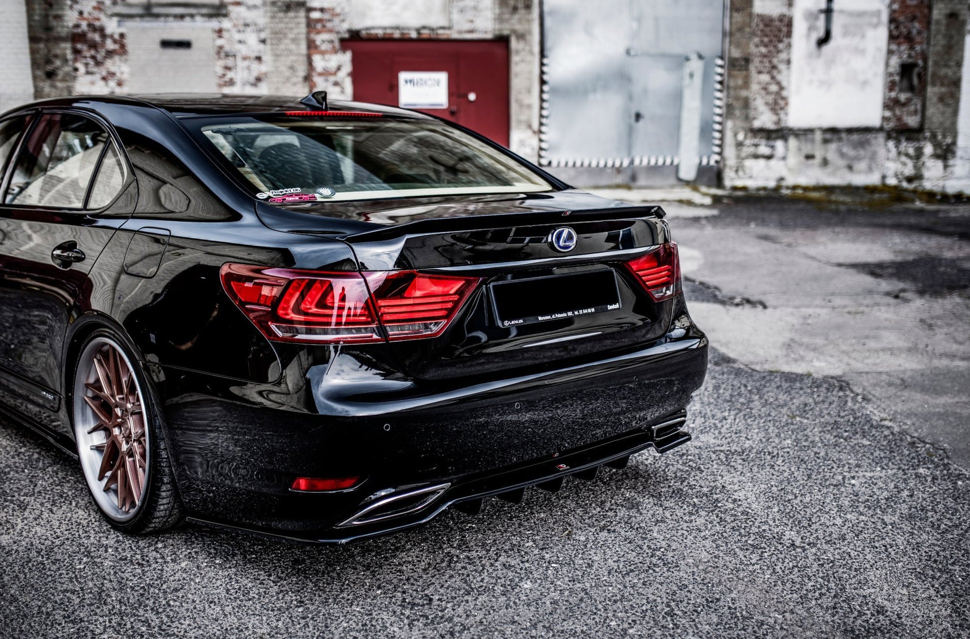 Mittlerer Diffusor Heck Ansatz DTM Look für Lexus LS Mk4 Facelift Carbon Look
