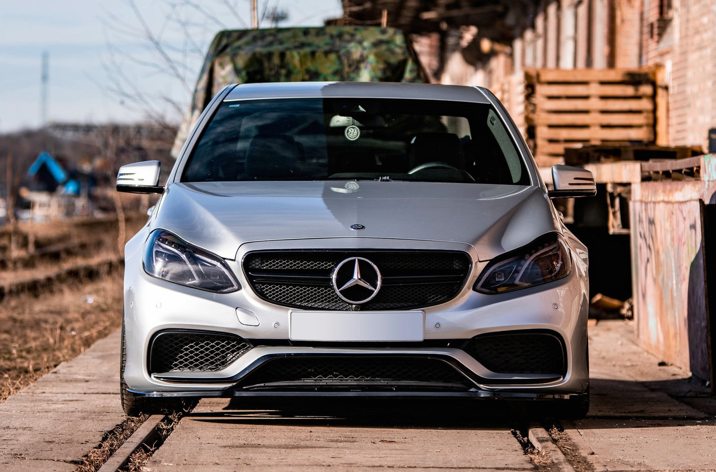 Front Ansatz für Mercedes-Benz E63 AMG Limousine W212 Facelift schwarz matt
