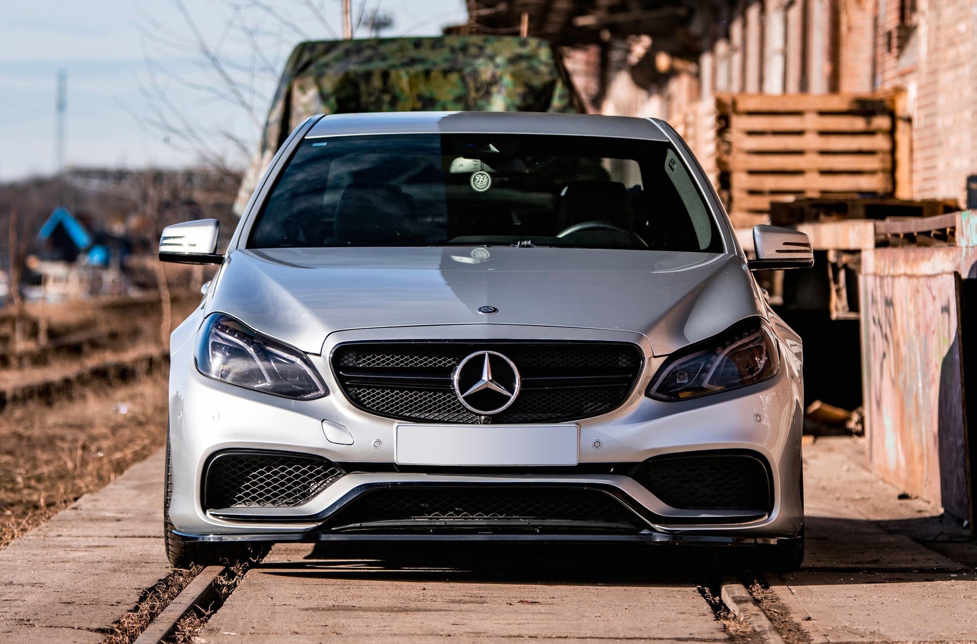 Front Ansatz für Mercedes-Benz E63 AMG Limousine W212 Facelift schwarz matt