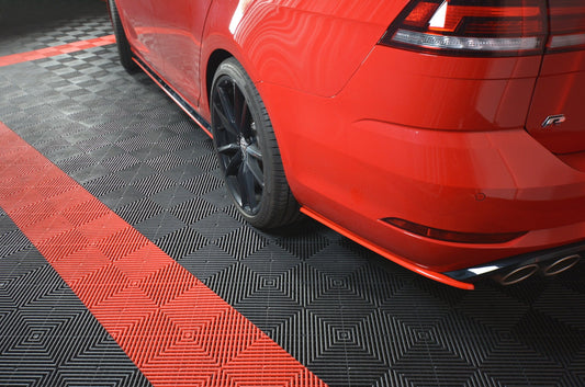 Heck Ansatz Flaps Diffusor V.2 für VW GOLF 7 R VARIANT FACELIFT  Carbon Look