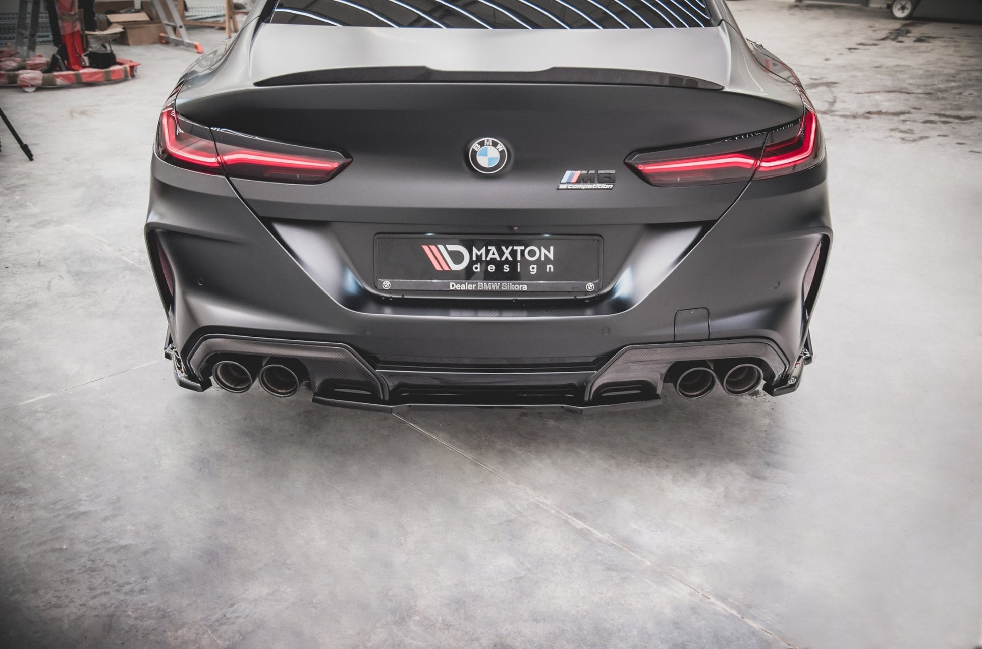 Mittlerer Diffusor Heck Ansatz für BMW M8  Gran Coupe F93 Carbon Look
