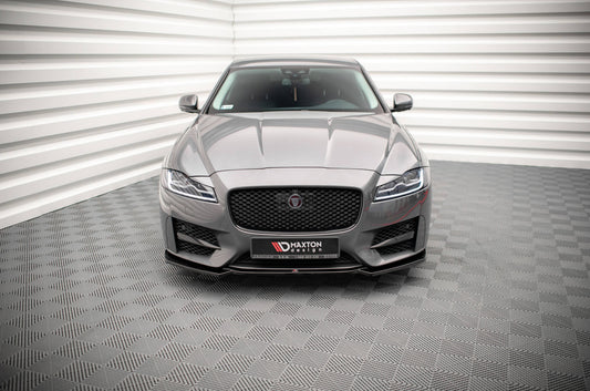 Front Ansatz V.1 für Jaguar XF R-Sport Mk2 schwarz Hochglanz