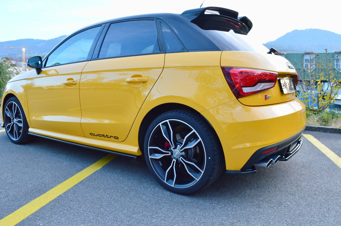 Seitenschweller Ansatz für Audi S1 8X schwarz matt