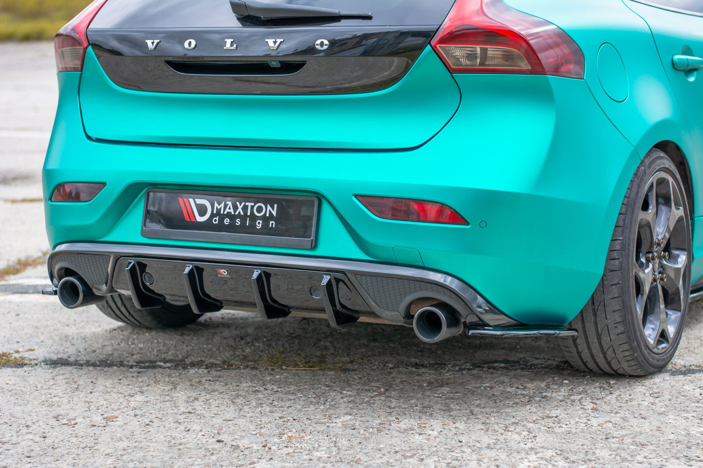 Heck Ansatz Flaps Diffusor für Volvo V40 R-design Carbon Look