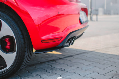 Heck Ansatz Flaps Diffusor für VOLKSWAGEN POLO MK5 GTI 6R vor Facelift Carbon Look