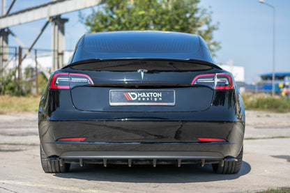Heck Ansatz Flaps Diffusor für Tesla Model 3 Carbon Look
