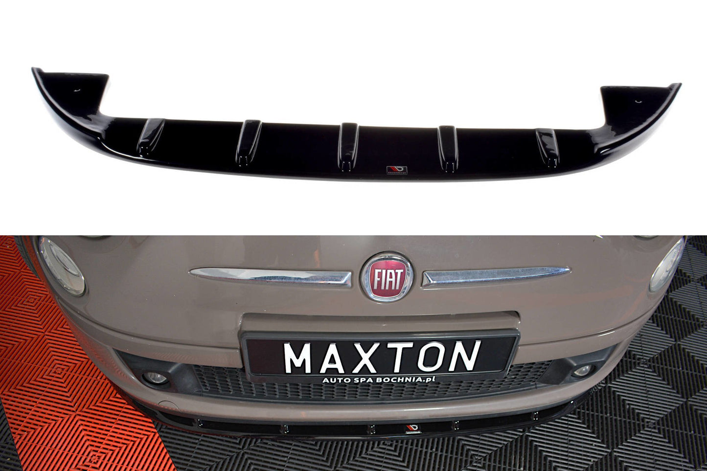 Front Ansatz V.1 für FIAT 500 HATCHBACK vor Facelift schwarz matt