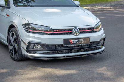 Front Ansatz V.1 für VW POLO MK6 GTI schwarz Hochglanz