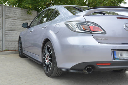 Heck Ansatz Flaps Diffusor für MAZDA 6 MK2 SPORT HATCH (GH-SERIES) vor Facelift schwarz matt