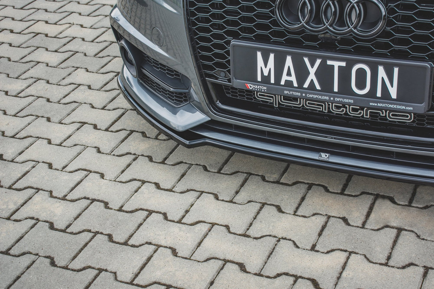 Front Ansatz für Audi S6 / A6 S-Line C7 FL  schwarz Hochglanz