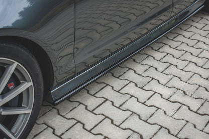 Dokładki Progów Audi S6 / A6 S-Line C7 FL  schwarz matt