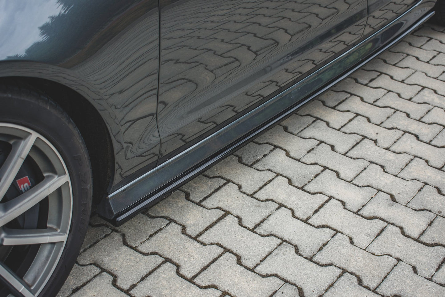 Dokładki Progów Audi S6 / A6 S-Line C7 FL  schwarz Hochglanz
