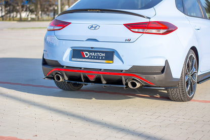 Mittlerer Diffusor Heck Ansatz DTM Look für Hyundai I30 N Mk3 Fastback  schwarz Hochglanz