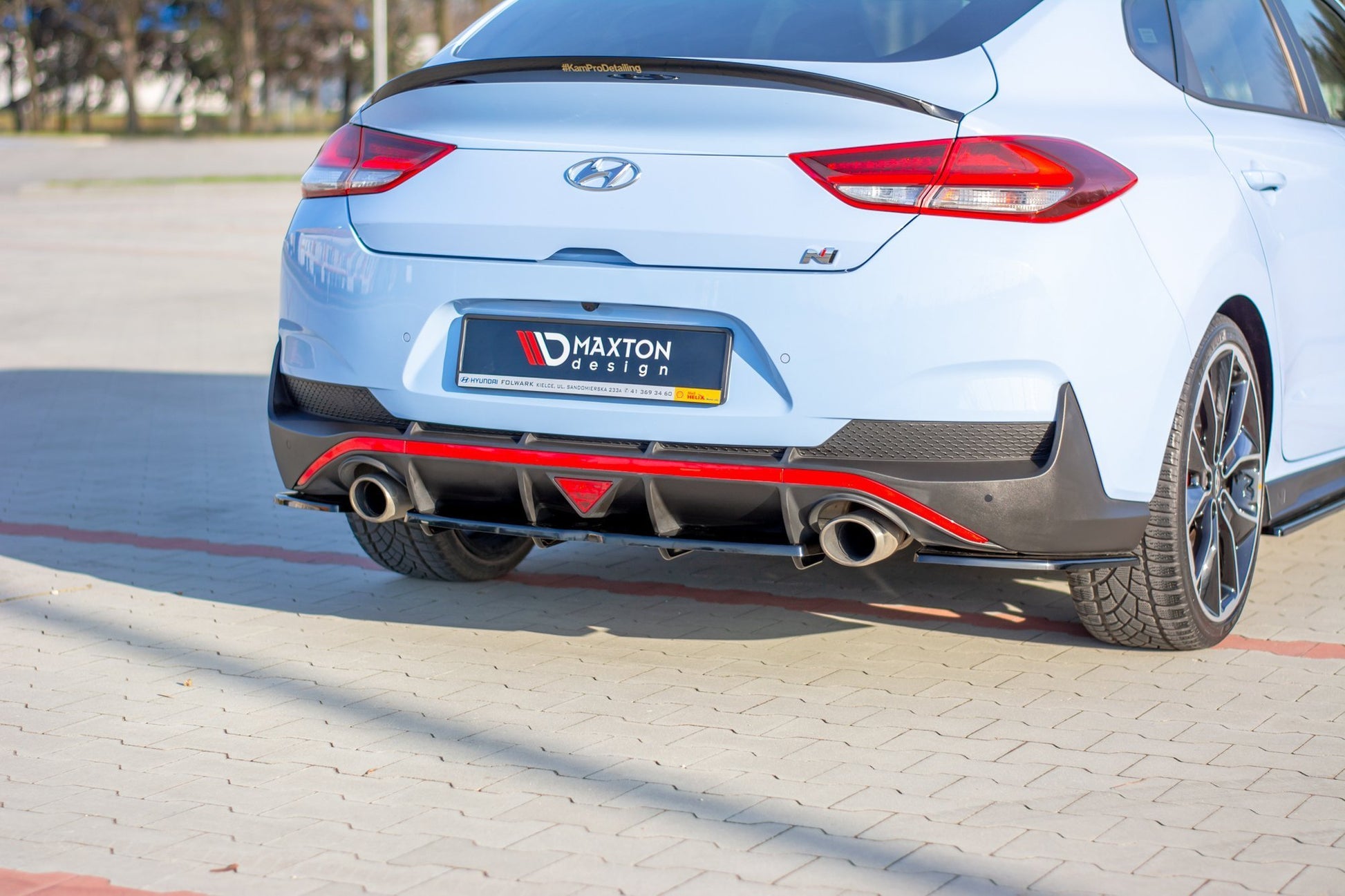 Mittlerer Diffusor Heck Ansatz DTM Look für Hyundai I30 N Mk3 Fastback  Carbon Look