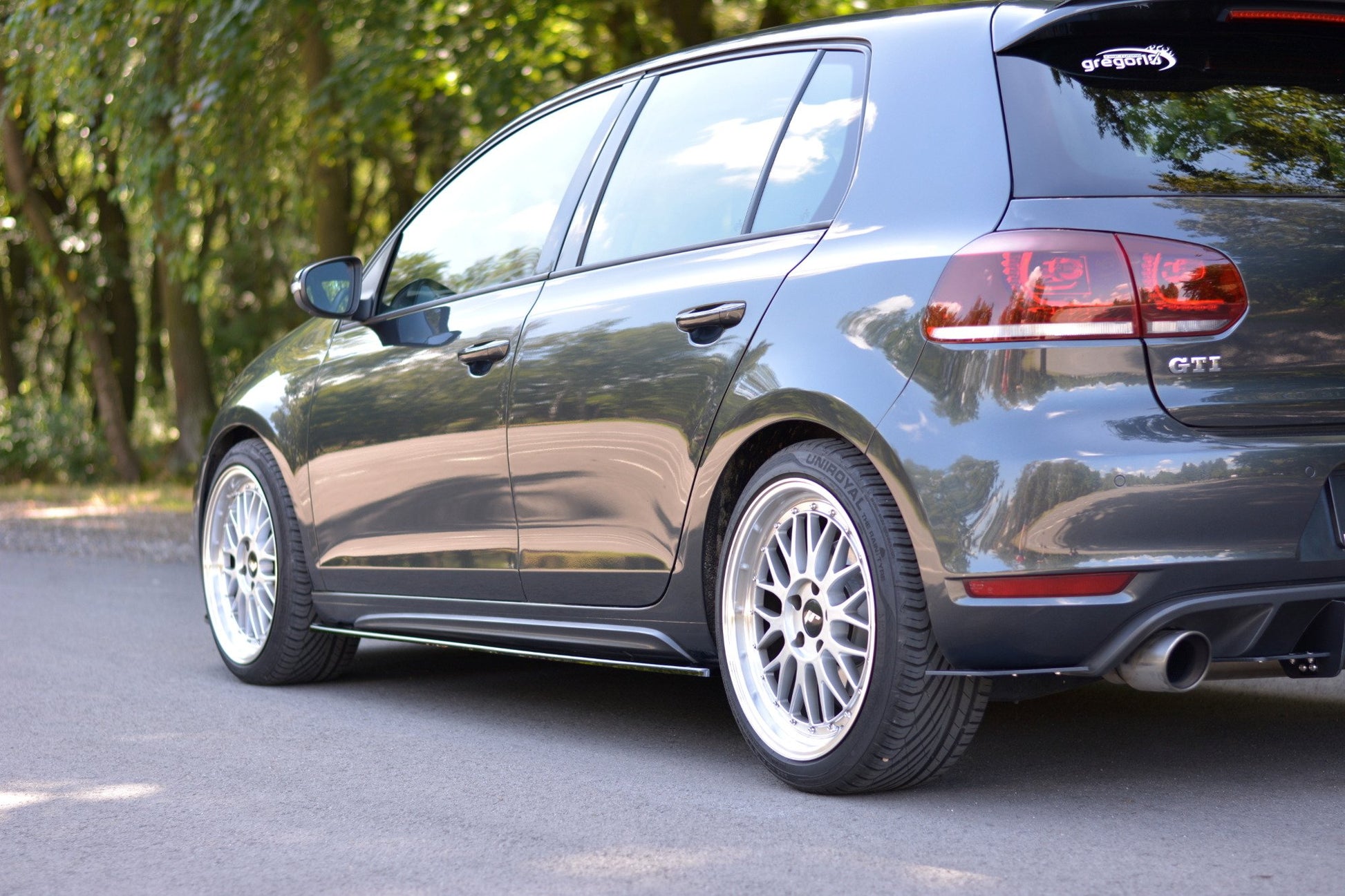 Seitenschweller Ansatz für VW GOLF 6 GTI/ GTD schwarz matt