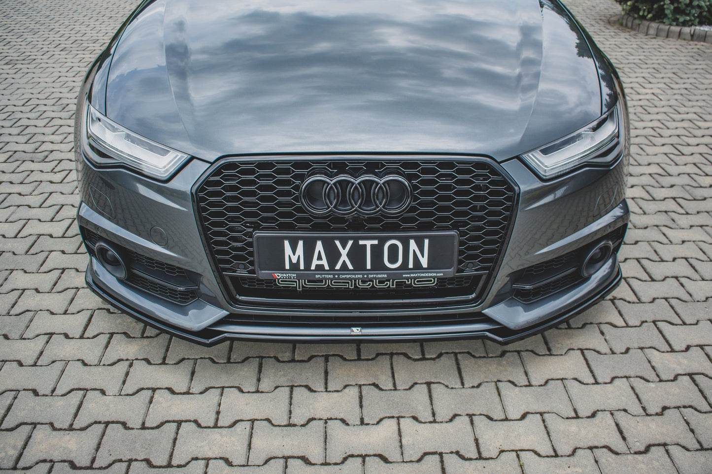 Front Ansatz für Audi S6 / A6 S-Line C7 FL  schwarz Hochglanz