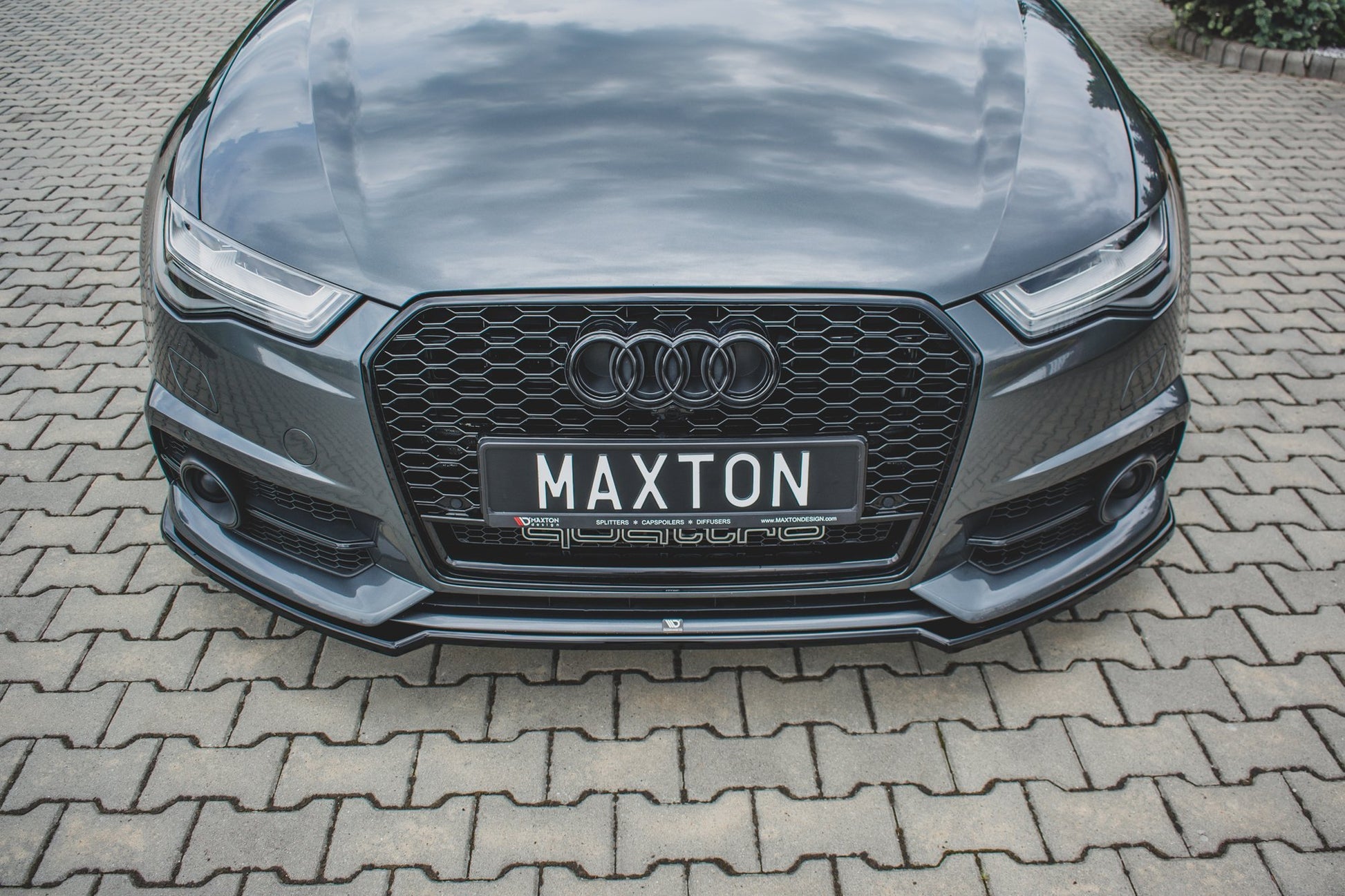 Front Ansatz für Audi S6 / A6 S-Line C7 FL  schwarz Hochglanz