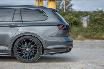 Heck Ansatz Flaps Diffusor für Volkswagen Passat R-Line B8 schwarz matt
