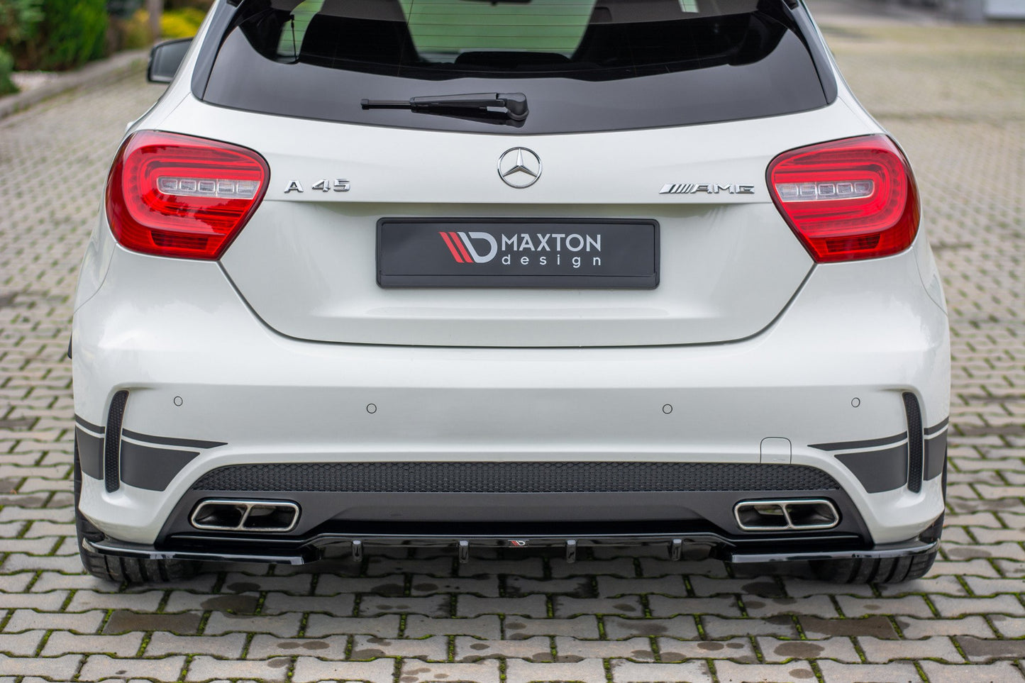 Heck Ansatz Flaps Diffusor für Mercedes A45 AMG W176 schwarz matt