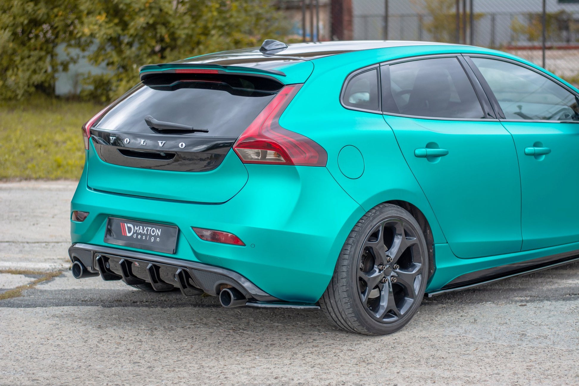 Heck Ansatz Flaps Diffusor für Volvo V40 R-design schwarz matt