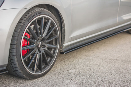 Seitenschweller Ansatz für V.2 für VW Golf 7 GTI (verengen) schwarz matt