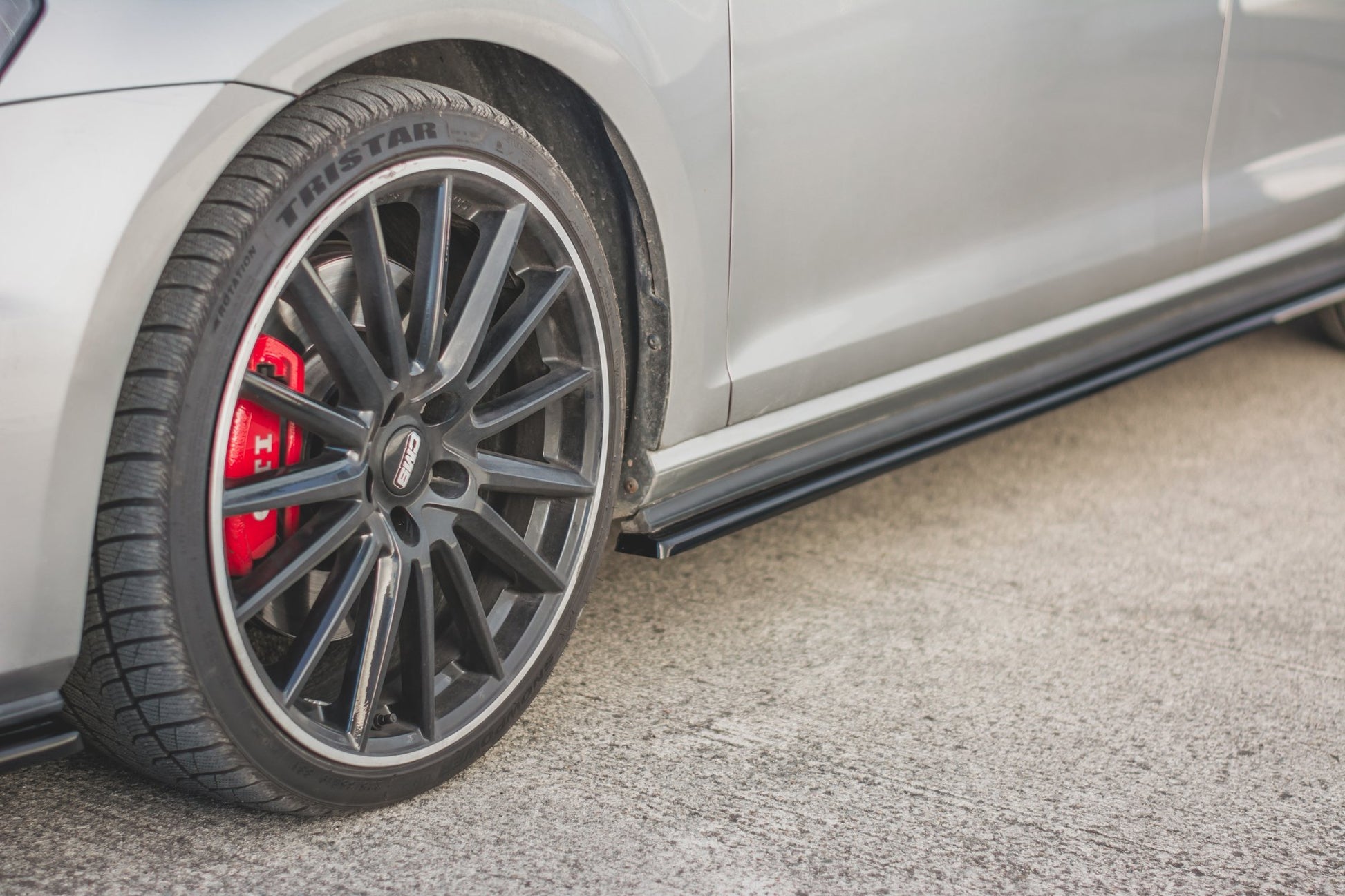 Seitenschweller Ansatz für V.2 für VW Golf 7 GTI (verengen) schwarz Hochglanz