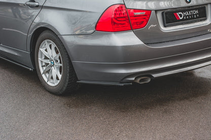 Heck Ansatz Flaps Diffusor für BMW 3er E91 Facelift schwarz matt