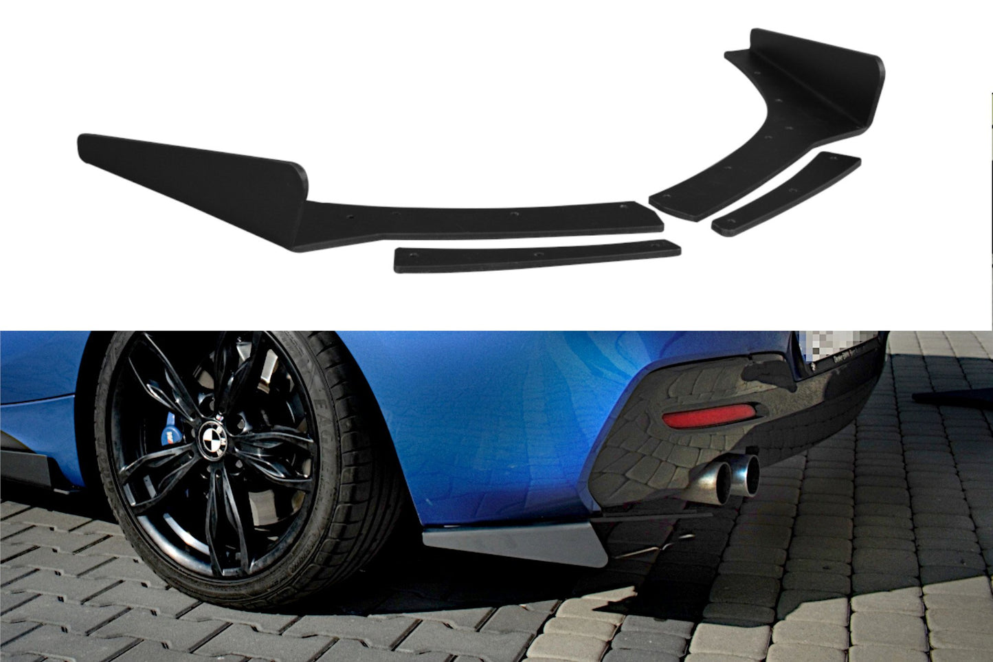 Heck Ansatz Flaps Diffusor für BMW 1er F20/F21 M-Power FACELIFT
