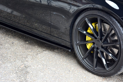 Seitenschweller Ansatz für MERCEDES- BENZ C43 AMG W205 schwarz matt