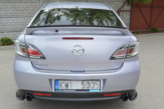 Heck Ansatz Flaps Diffusor für MAZDA 6 MK2 SPORT HATCH (GH-SERIES) vor Facelift schwarz matt