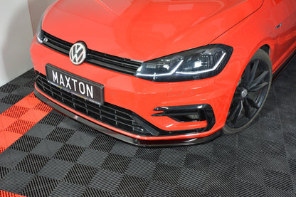 Front Ansatz V.6 für VW Golf 7 R / R-Line Facelift schwarz Hochglanz