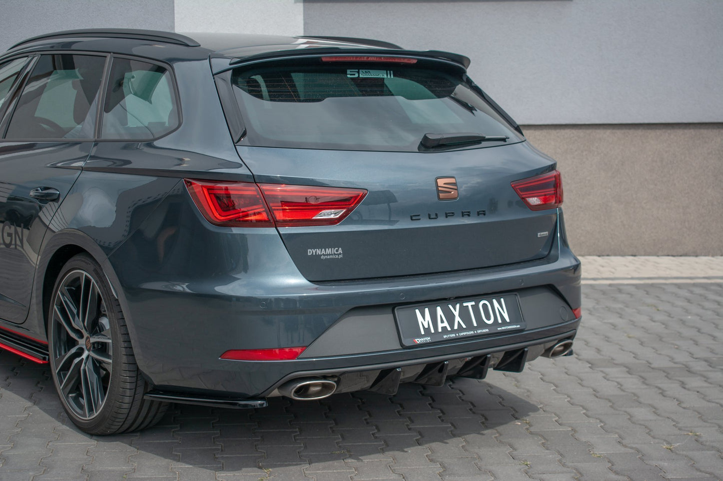 Heck Ansatz Flaps Diffusor V.1 für Seat Leon Cupra Mk3 FL Sportstourer schwarz matt